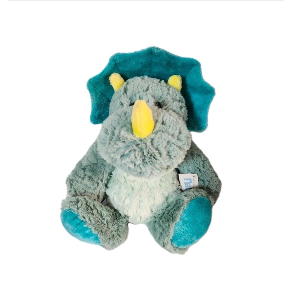 Nat and Jules Dinosaur Plush Toy Triceratops‎ Teal Blue Yellow